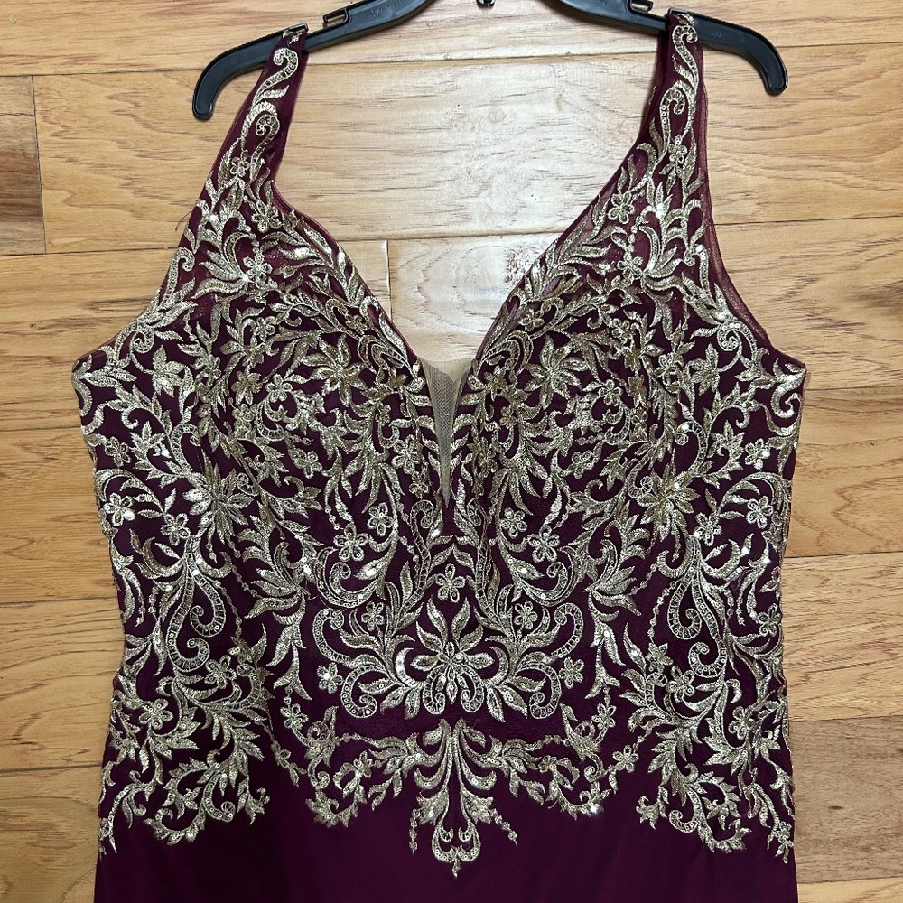 Plum and Gold Camille La Vie Floor Length Maxi Dress